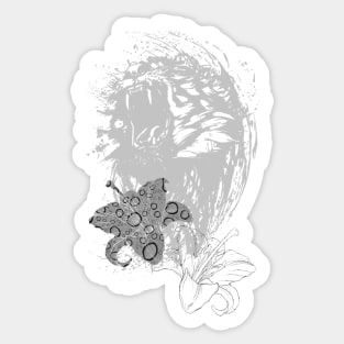 Splash of Ink Water Tiger with Grey Lily Sticker